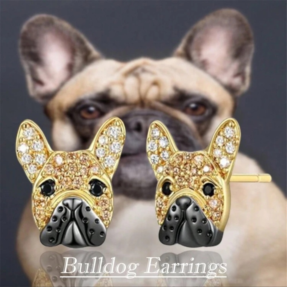 🐾 Bulldog Terrier Earrings 🐾 - Picture 2 of 5